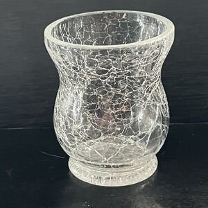 Set of 2Vintage Clear Crackle Glass Candle Holder/Votive- Wedding-Party-Romance